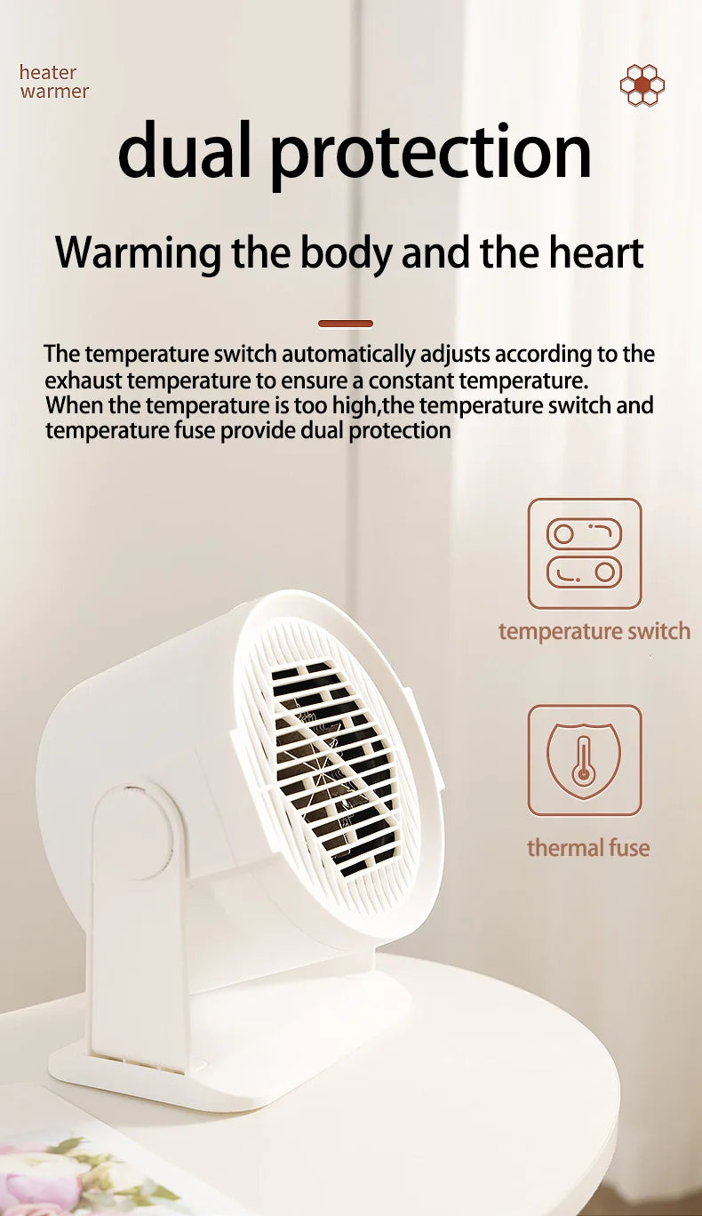 Portable Electric Mini Desktop Heater – Mini Space Heater for Home, Office & Foot Warming