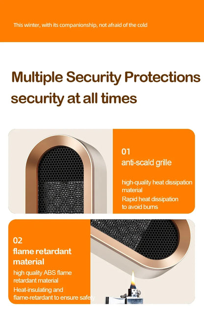 Hot selling warm air blower, office desktop heater, ceramic PTC household electric heater, small quick heating