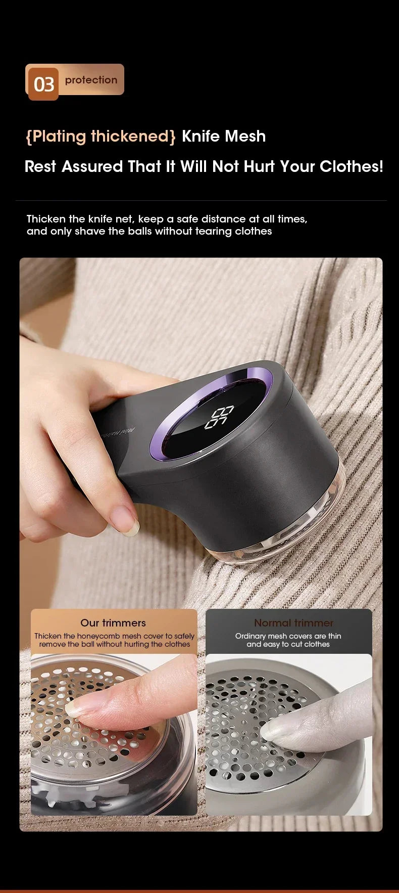 Electric Lint Remover with LED Display – USB Rechargeable Fabric Shaver for Clothes & Sweaters