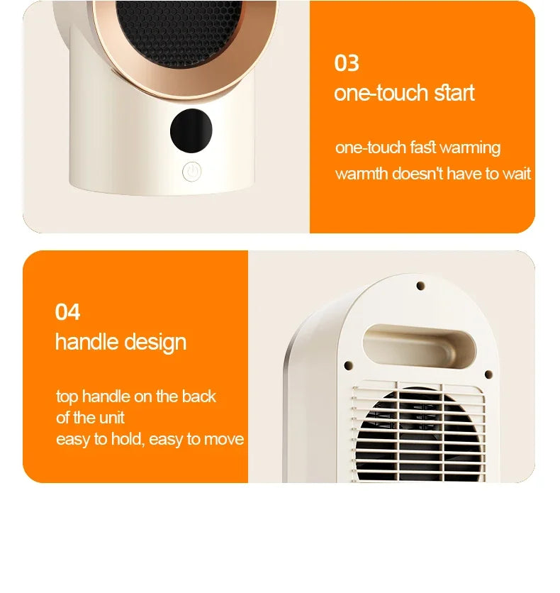 Hot selling warm air blower, office desktop heater, ceramic PTC household electric heater, small quick heating