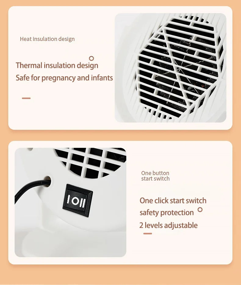 Portable Electric Mini Desktop Heater – Mini Space Heater for Home, Office & Foot Warming