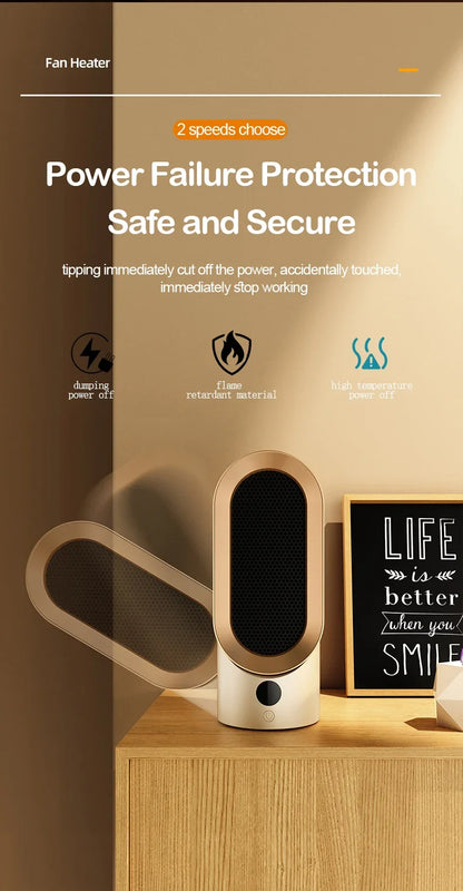 Hot selling warm air blower, office desktop heater, ceramic PTC household electric heater, small quick heating