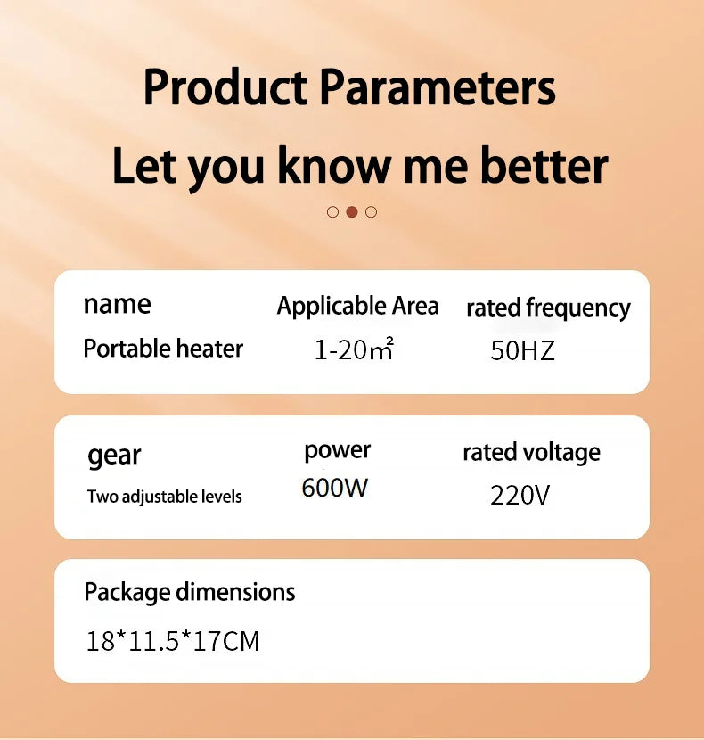 Portable Electric Mini Desktop Heater – Mini Space Heater for Home, Office & Foot Warming