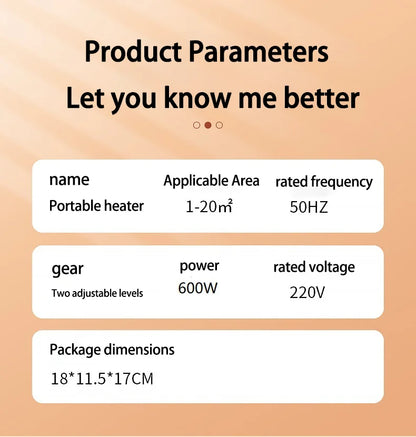 Portable Electric Mini Desktop Heater – Mini Space Heater for Home, Office & Foot Warming