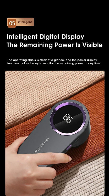 Electric Lint Remover with LED Display – USB Rechargeable Fabric Shaver for Clothes & Sweaters