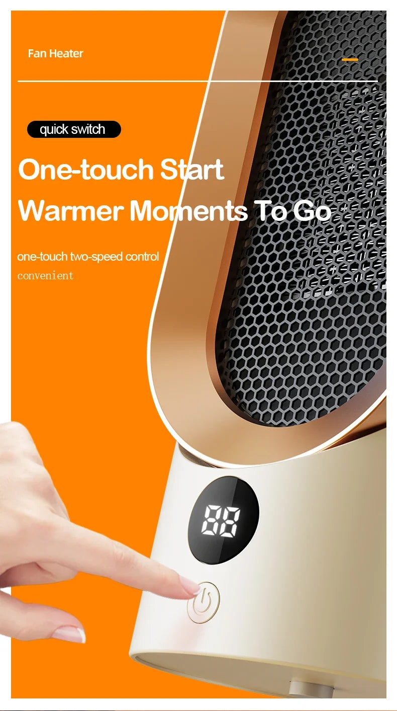 Hot selling warm air blower, office desktop heater, ceramic PTC household electric heater, small quick heating